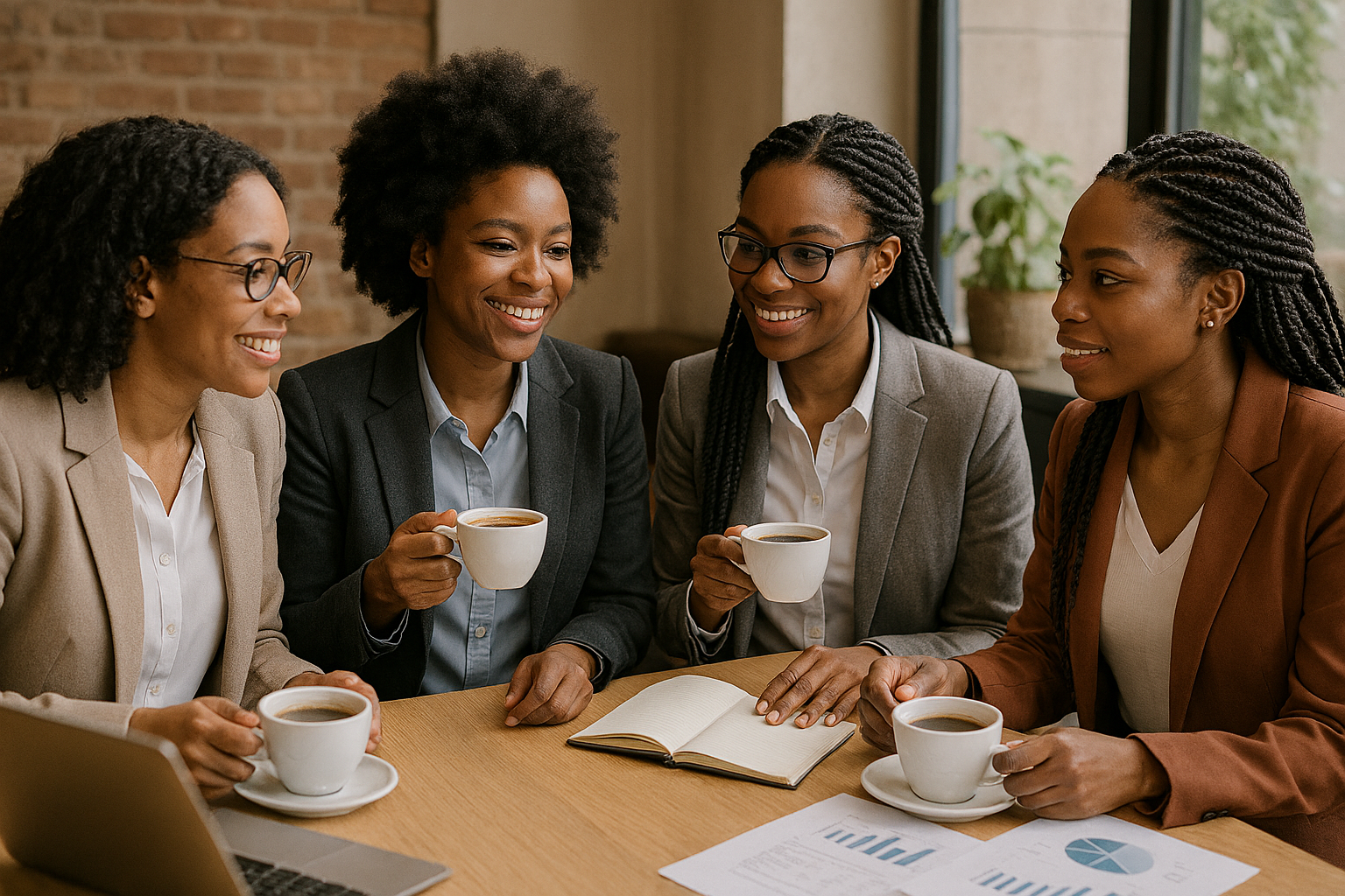 Black women entrepreneurs discussing wealth strategies